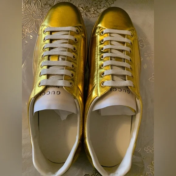 Gucci Ace Scarpe Gucci Oro Rare Authentic Gucci Snakeskin Ace
